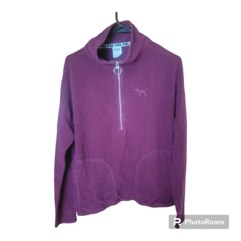 Victoria Secret Pink Fuchsia Pullover Sweater Fleece Small